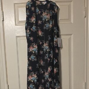 LuLaRoe Navy Floral Long Sleeve Dress